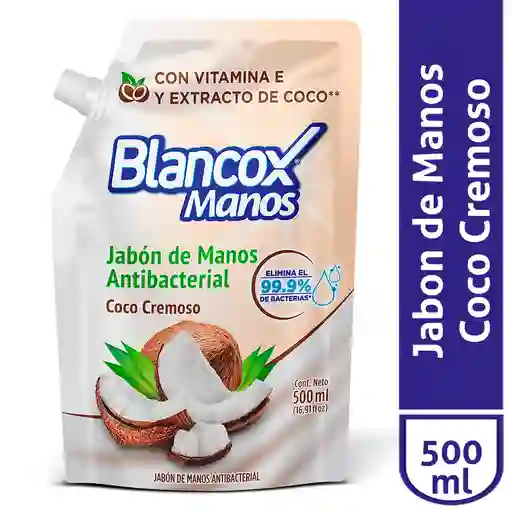 Blancox Jabón Líquido Antibacterial para Manos Coco Cremoso