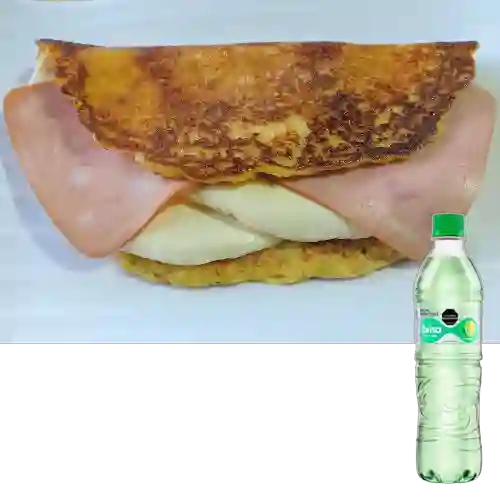 Cachapa Queso&Jamón + Agua Brisa c/gas Lima Limón 600ml
