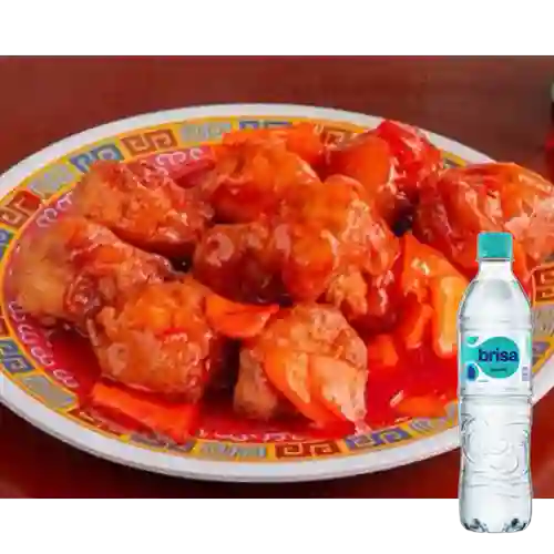 Combo Agridulce con Pollo + Brisa Sin Gas 600ML