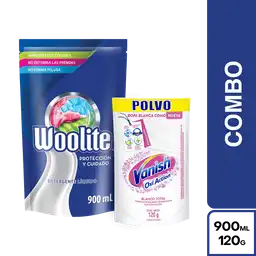 Combo Vanish Ropa Blanca en Polvo + Woolite Todos Los Dias 900mL