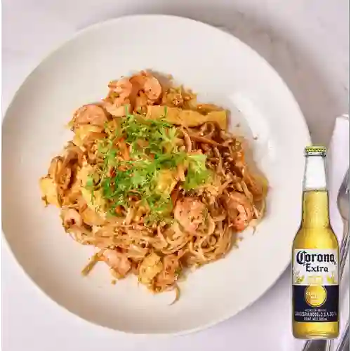 Combo Pad Thai Mixto + Cerveza Corona Bot. 355ml