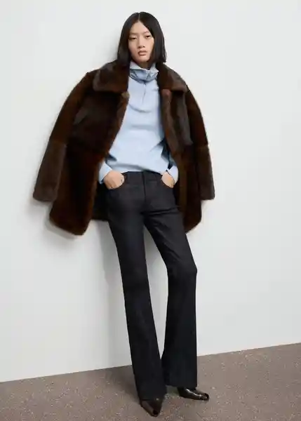 Saco Jersey Latonis Celeste Talla M Mujer Mango