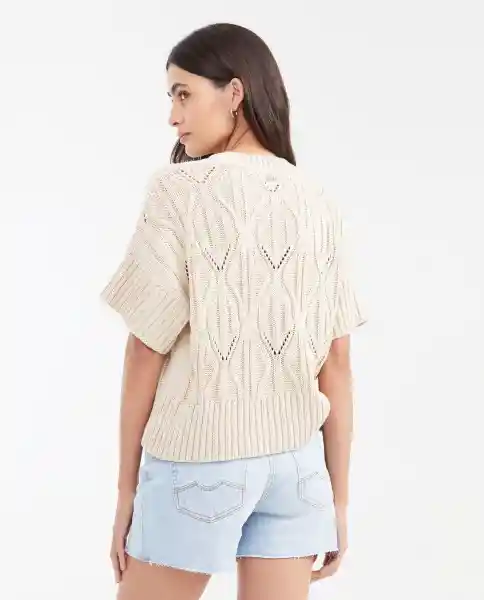 Camiseta Tejida Soft Caqui Fango Medio Talla M Chevignon