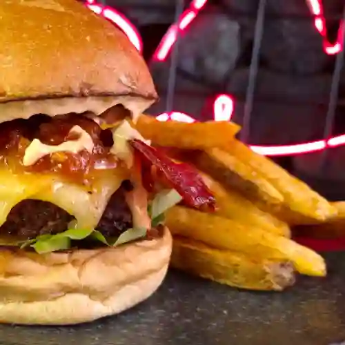 Burger la Bollywood 125 gr + Acompañamiento
