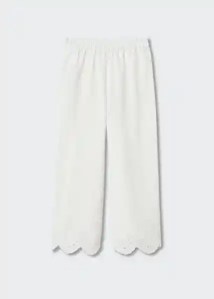 Pantalón Khan-H Blanco Talla S Mujer Mango