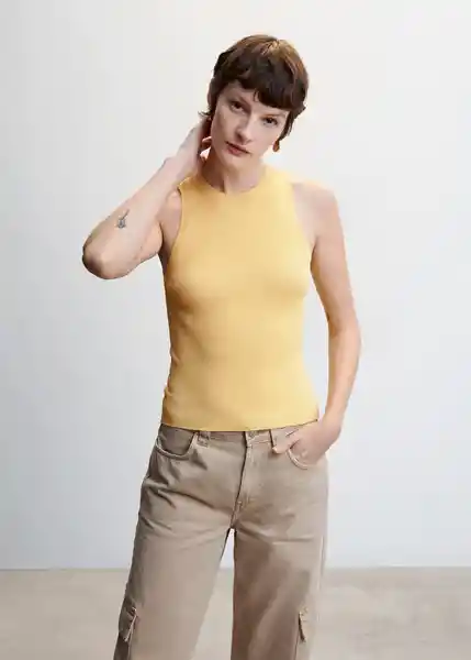 Top Karl Amarillo Pastel Talla XS Mujer Mango