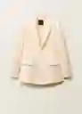 Blazer Americana Brera Vainilla Talla S Mujer Mango