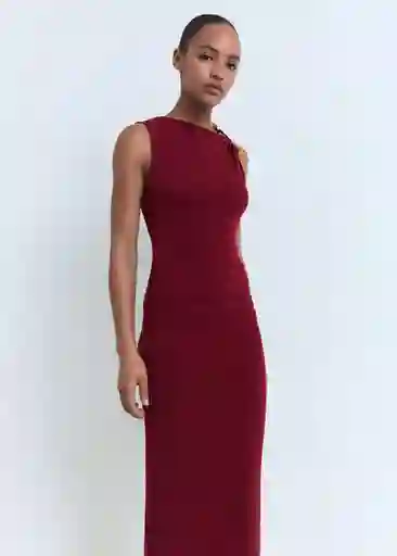 Vestido Petra Burdeos Talla S Mujer Mango