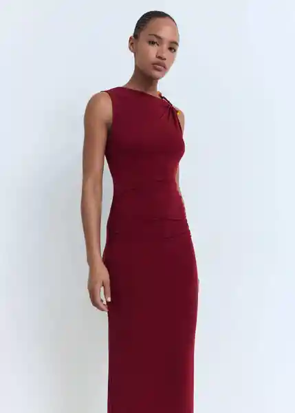 Vestido Petra Burdeos Talla S Mujer Mango