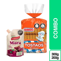 Combo Tostaos Integral Bimbo 300g + Mermelada de Mora La Constancia