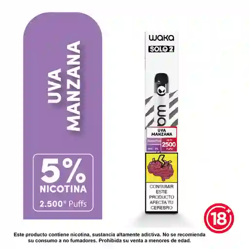 WAKA Vape Solo 2  Grape Apple-5% 2500 Puff