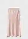 Falda Raida Rosa Pastel Talla M Mujer Mango