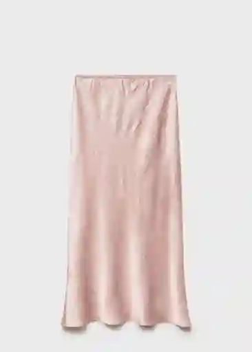 Falda Raida Rosa Pastel Talla M Mujer Mango