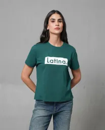 Camiseta Mujer Verde S 203G017_VER195414 Rifle