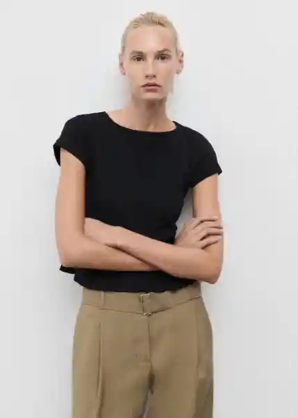 Camiseta Sandri Negro Talla L Mujer Mango