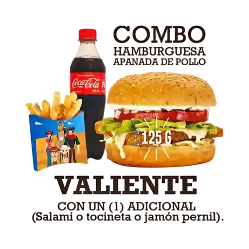Combo Hamburguesa Valiente Apanada Pollo