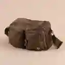 Bolso Crossbody Con Dos Bolsas al Frente Café Serie Miniso