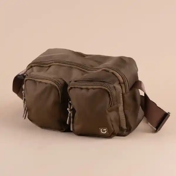 Bolso Crossbody Con Dos Bolsas al Frente Café Serie Miniso