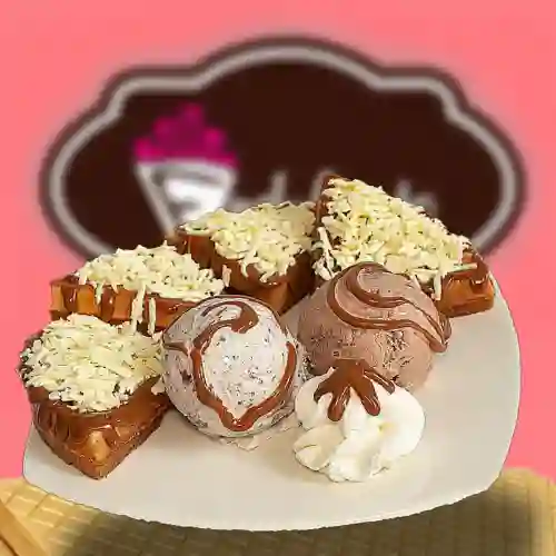 Waffle Arequipe y Queso
