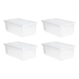 Set 4 Cajas Plástico M 6 Litros Transparente 0001