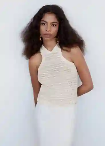 Top Molino Crudo Talla M Mujer Mango