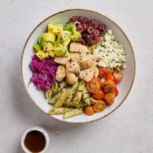 Bowls Griego con Pollo y Pasta