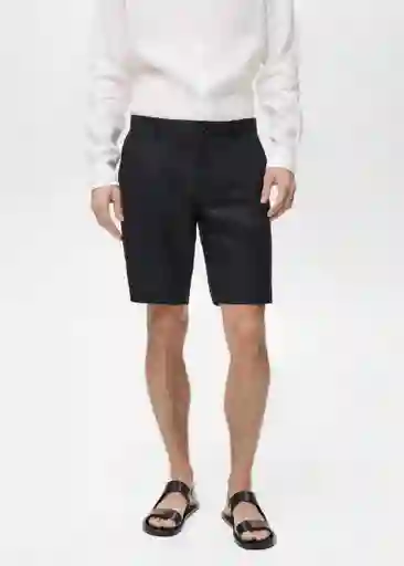 Bermuda Carp Negro Talla 42 Hombre Mango