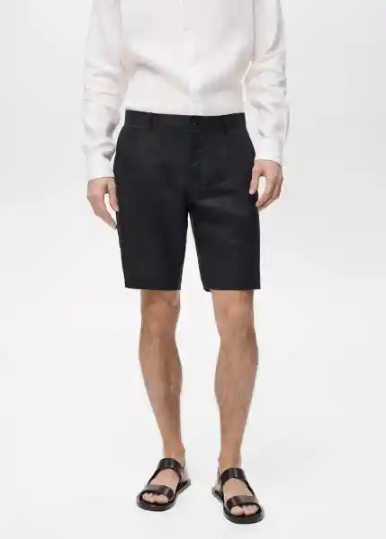 Bermuda Carp Negro Talla 42 Hombre Mango