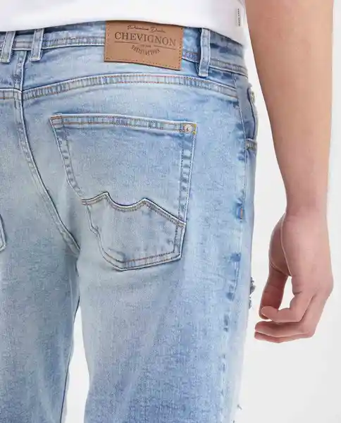 Bermuda Clara Masculino Azul Cristalino Claro Talla 36 Chevignon