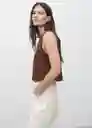 Top Adrian Marrón Talla M Mujer Mango