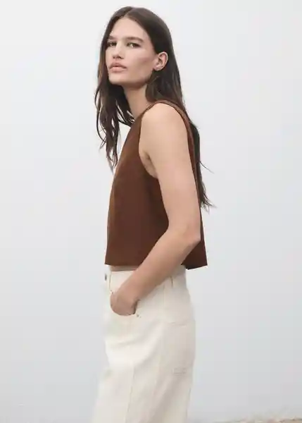 Top Adrian Marrón Talla M Mujer Mango