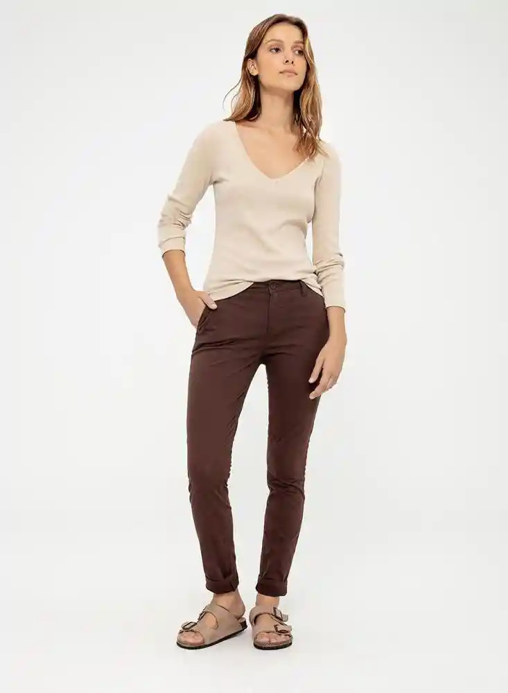 Pantalon Largo Mujer 14 - Cafe