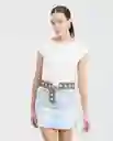 Camiseta Square Backneck Top Crudo Prístino Claro T. S Chevignon