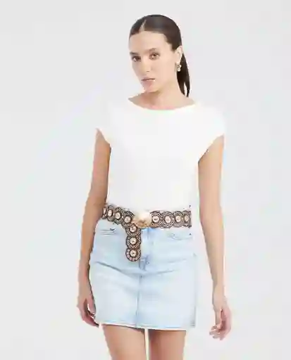 Camiseta Square Backneck Top Crudo Prístino Claro T. S Chevignon