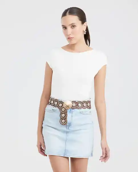 Camiseta Square Backneck Top Crudo Prístino Claro T. S Chevignon