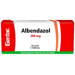 Albendazol Genfar Antiparasitario (200 Mg) Tabletas