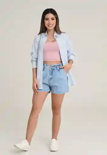 Short Paper Bag Color Azul Medio Talla 8 Ragged