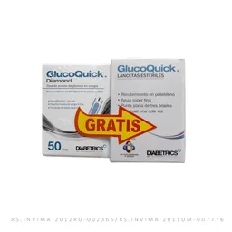 Glucoquick Tiras Diamond + Lancetas Esteriles Diabetrics