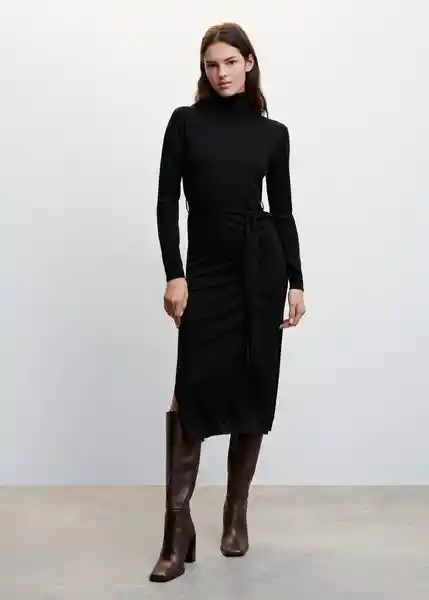 Vestido Vieira Negro Talla S Mujer Mango