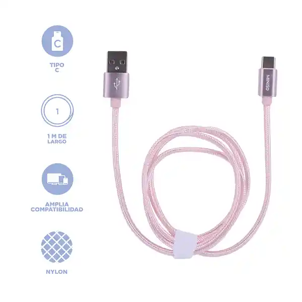 Cable de Datos de Tipo C Oro Rosa Miniso