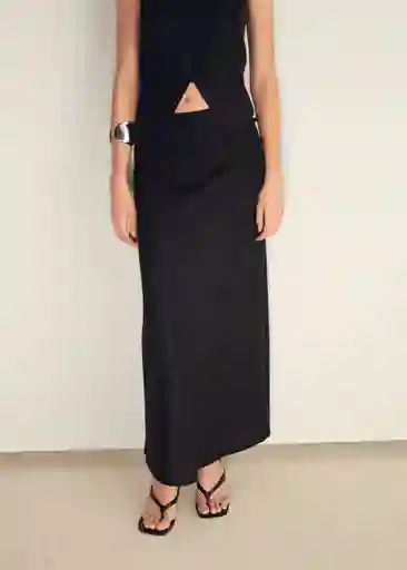 Falda Laguna Negro Talla S Mujer Mango