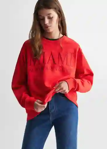 Buzo Sudadera Miami Rojo Valentino Talla 18 Mango Girl Mango