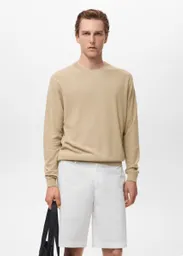 Jersey Avena Beige Talla S Hombre Mango