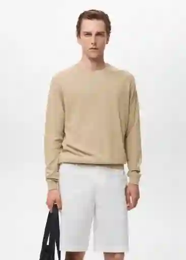 Jersey Avena Beige Talla S Hombre Mango