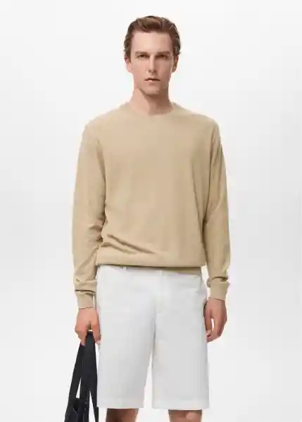 Jersey Avena Beige Talla S Hombre Mango
