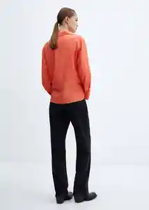 Camisa Lima Coral Talla L Mujer Mango