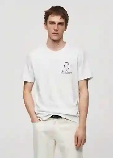 Camiseta Vasew Blanco Talla XXL Hombre Mango