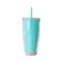 Vaso Plástico de Doble Pared Verde 730 mL Serie Miniso