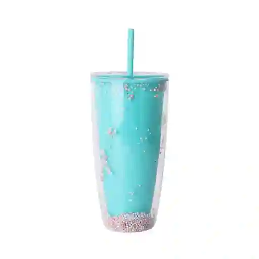 Vaso Plástico de Doble Pared Verde 730 mL Serie Miniso