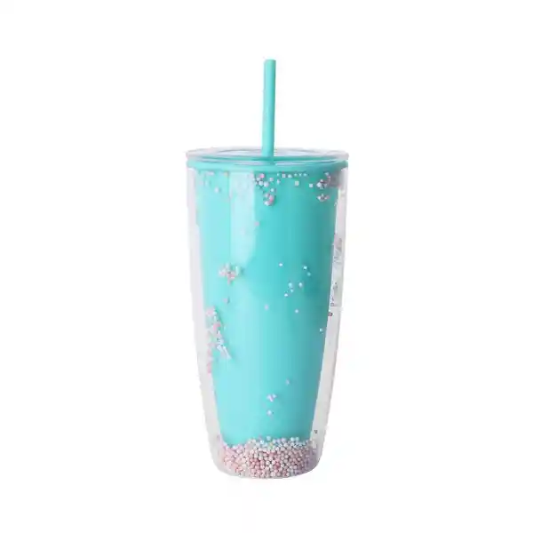 Vaso Plástico de Doble Pared Verde 730 mL Serie Miniso